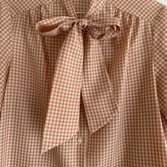 Vintage gingham secretary blouse - Picture 2 of 5